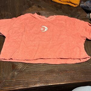 Coral Crop Top with Moon Design